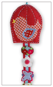red bird cage hair clip bow holder - baby felt hair clips and hair bows. Unique baby hairclips and barrettes