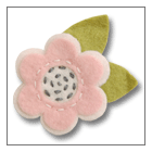 pink flower felt french barrettes for toddlers – handmade children’s felt hair clip