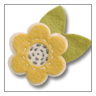 yellow flower felt french barrettes for toddlers – handmade children’s felt hair clip