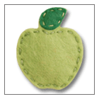 green apple hair clip for toddlers – handmade children’s felt hair clip