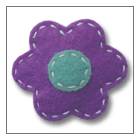 purple flower hair clip for toddlers – handmade children’s felt hair clip