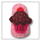 fudge cupcake hair clip for baby – handmade children’s felt hair clip