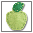 green apple hair clip for baby – handmade children’s felt hair clip