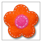 orange flower hair clip for baby – handmade children’s felt hair clip