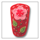 pink on red flower hair clip for baby – handmade children’s felt hair clip