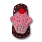 pink cupcake hair clip for baby – handmade children’s felt hair clip