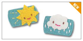 sunny & cloudy hair clip for baby – handmade children’s felt hair clip