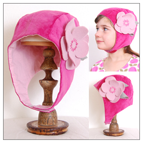 pink flower handmade hat – baby and toddler felt hair clips and accessories