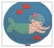 marina mermaid bow holder. unique hair clips and accessories for baby and toddler.