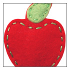 red apple hair clip for baby and toddlers.  Unique baby hairclips and accessories
