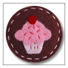 pink cupcake felt ponytail elastic for toddlers – handmade children’s felt hair clip