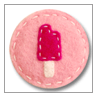 pink popsicle felt ponytail elastic for toddlers – handmade children’s felt hair clip