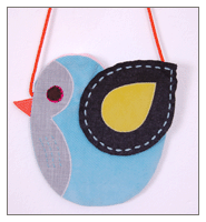 blue bird handmade pouch – baby and toddler felt hair clips and accessories
