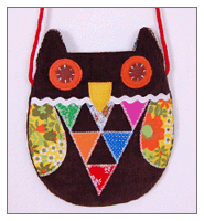 owl handmade pouch – baby and toddler felt hair clips and accessories