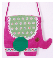 pink elephant handmade pouch – baby and toddler felt hair clips and accessories